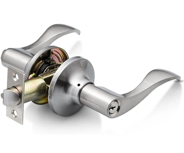 Matt Black Bathroom Door Handle With Lock